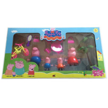 Cartoon populaire de jouets de famille de porc rose pour les enfants